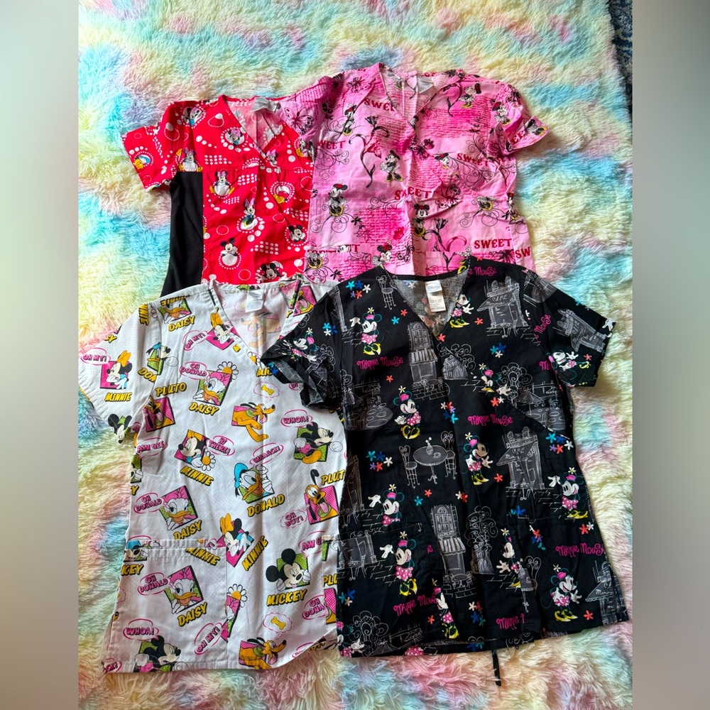 Bundle of 4 Disney Mickey Mouse Scrub Tops
